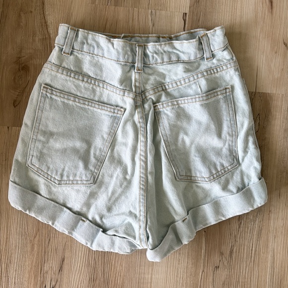 American Apparel High Waisted Cuff Jean Shorts - Picture 2 of 4